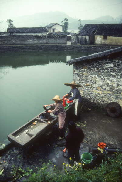 Women washing clothes