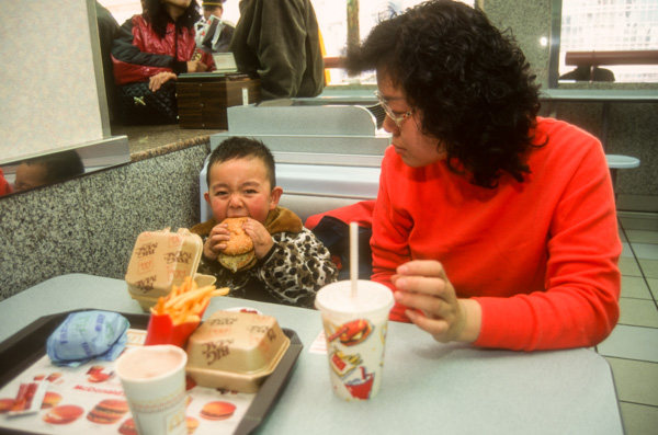 Woman and child at McDonalds