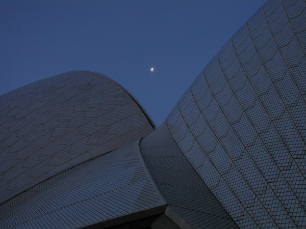Sydney Opera House and Moon