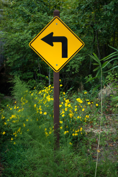 Sign on nature trail, Apex, North Carolina