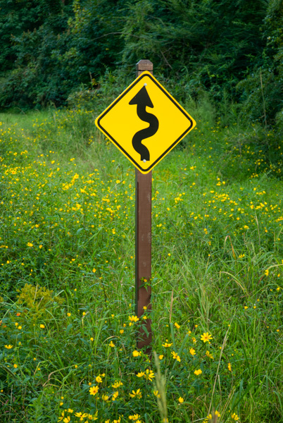 Sign on nature trail, Apex, North Carolina