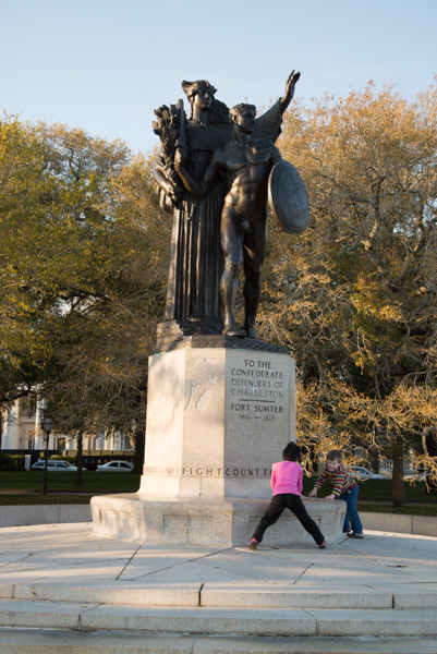 Children and Confederate monument, Charleston