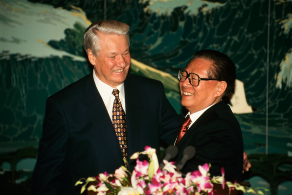 Boris Yeltsin and Zhang Zemin