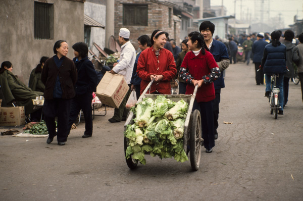 Young women with cabbage