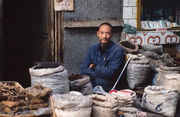 Vendor of spices, dried goods, China
