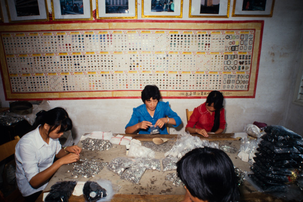 Button making factory, Wenzhou