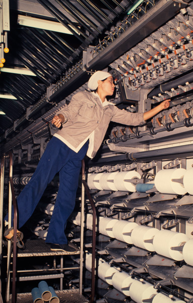 Worker in textile factory, Taiyuan