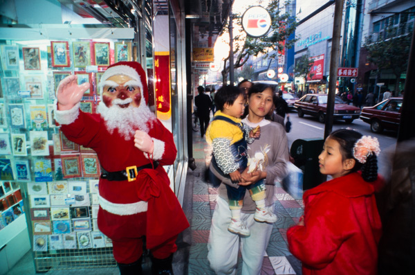 Santa in shop, Shanghai