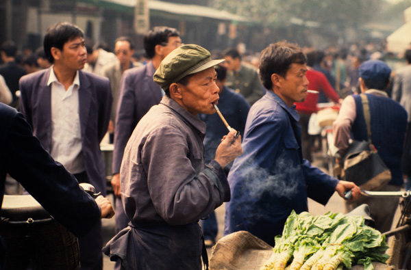 Men smoking, China