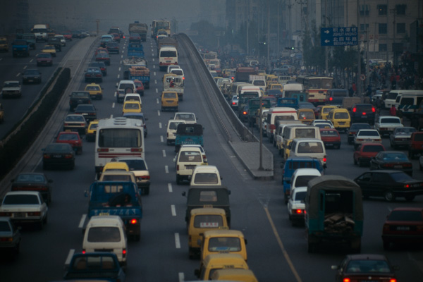 Traffic and smog, Beijing