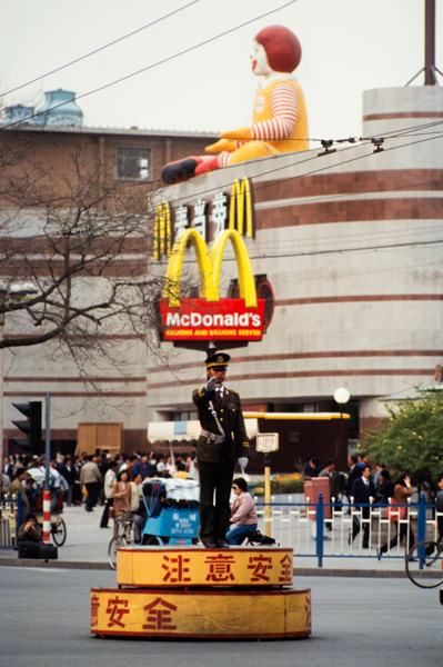 Traffic policeman and McDonalds