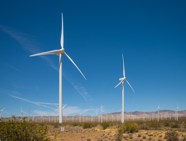 Wind turbines, California