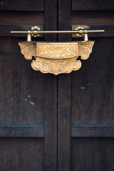 Lock on door, Sensoji Temple, Tokyo, Japan.