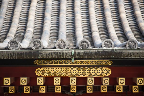 Roof details, Sensoji Temple, Tokyo, Japan.