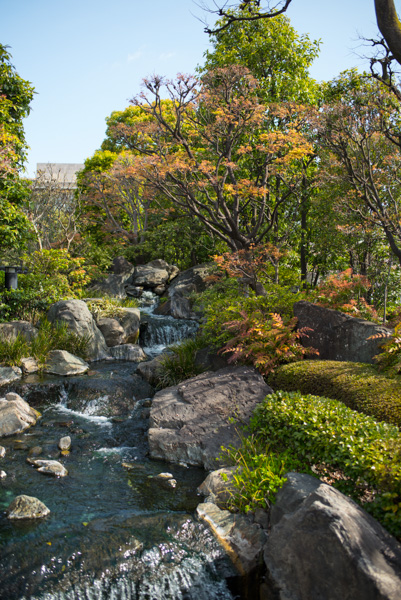 Waterfall, Sensoji Temple, Tokyo, Japan.