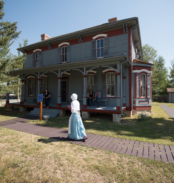 Reenactor and historic house