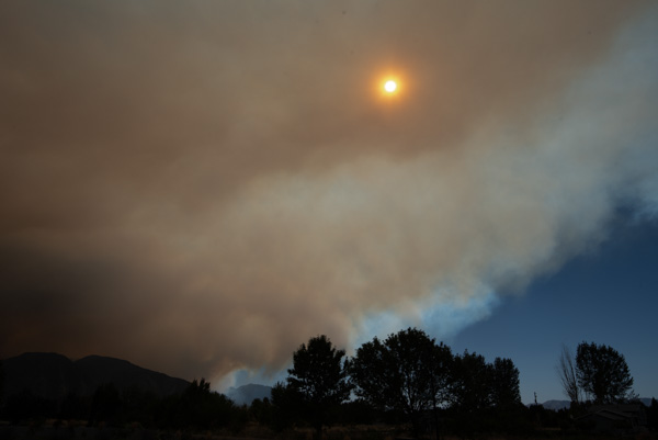 Smoke from wildfires, Mapleton, Utah