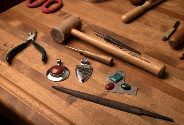 Silversmithing tools and projects
