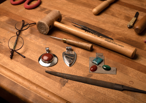 Silversmithing tools and projects
