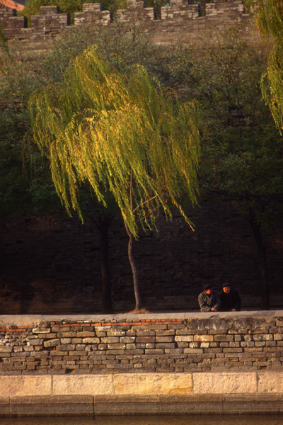 Elder men chatting near Forbidden City